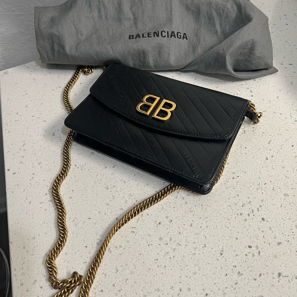 Balenciaga Black Leather Crossbody Bag